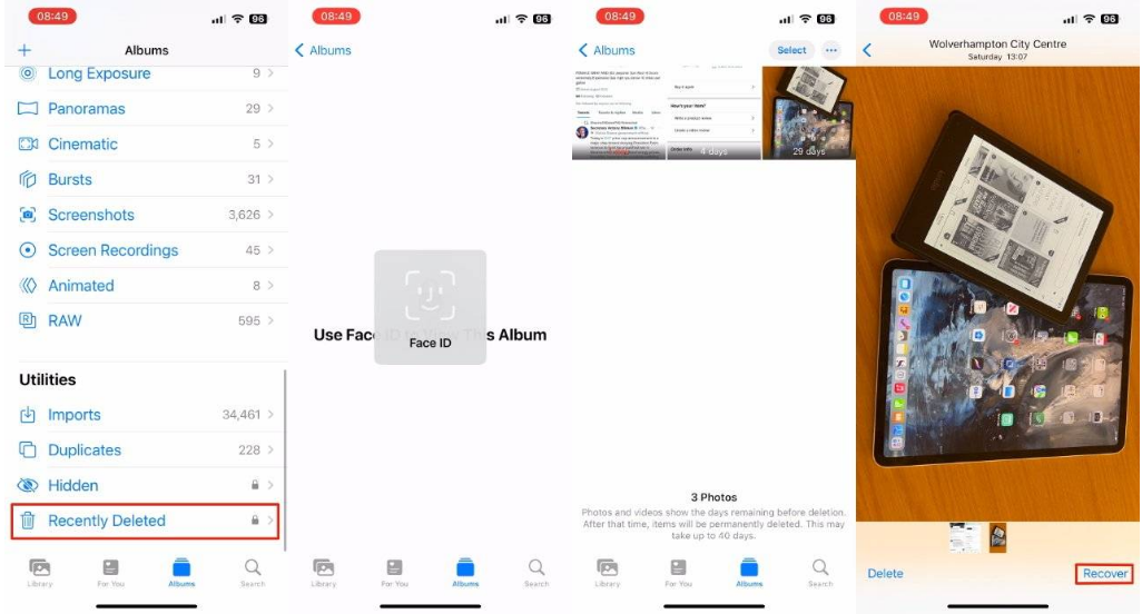 江西苹果14维修分享 iPhone14 上恢复已删除的照片 