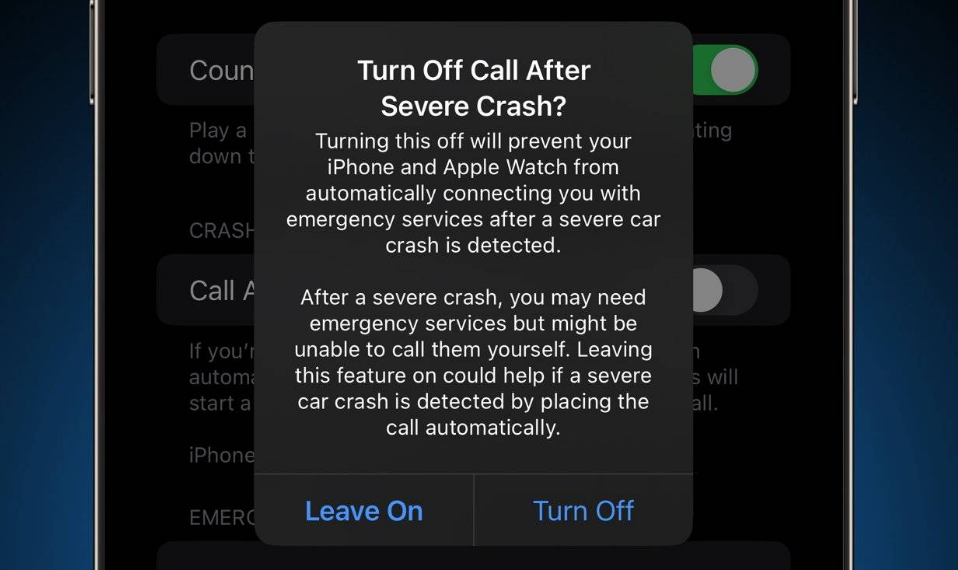 江西苹果14维修分享 iPhone 14 和 Apple Watch 上关闭崩溃检测 
