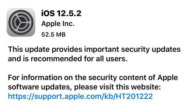 江西苹果手机维修分享iOS12.5.2发布，建议所有老苹果用户安装 
